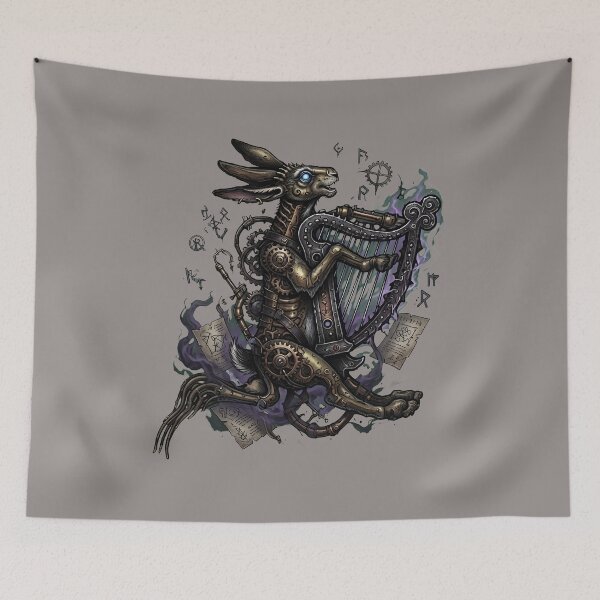 Item preview, Medieval Donkey Playing Harp Manuscript Art-20 designed and sold by SaschaTepper.