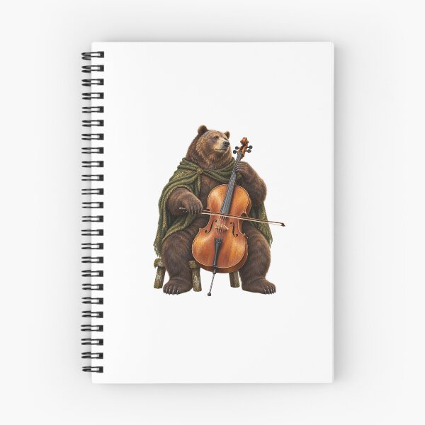 Item preview, Moss-Cloaked Bear Cellist with a Wooden Cello designed and sold by Mono.fi Studios.