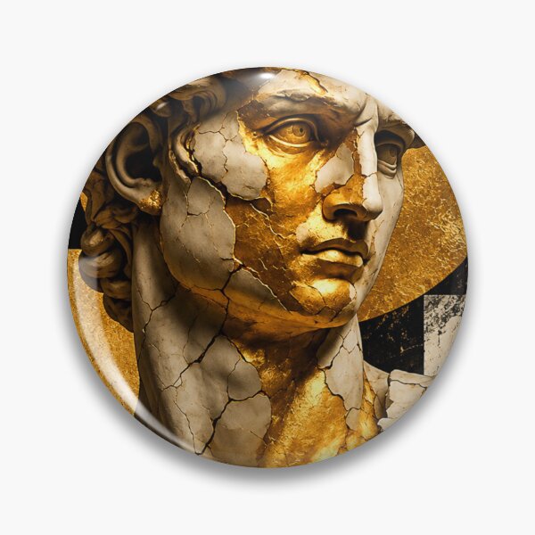Item preview, Gilded Marble Bust with Cracked Gold Details designed and sold by AbstractAuraArt.