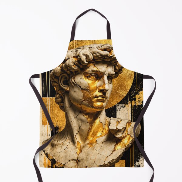 Item preview, Gilded Marble Bust with Cracked Gold Details designed and sold by AbstractAuraArt.