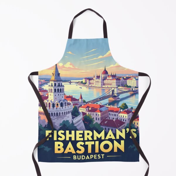 Item preview, Fisherman’s Bastion Budapest – Vintage Riverside Travel Poster designed and sold by LSVart.