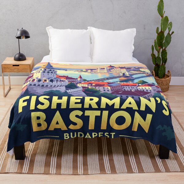 Item preview, Fisherman’s Bastion Budapest – Vintage Riverside Travel Poster designed and sold by LSVart.