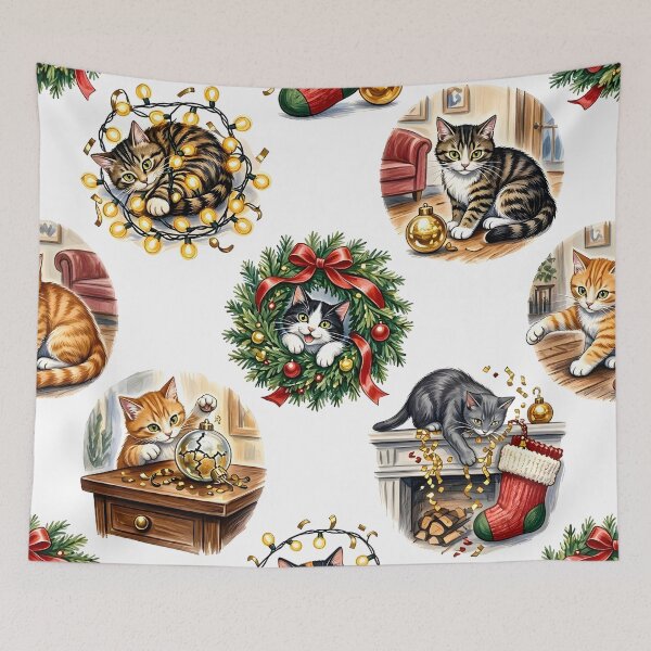 Item preview, Cute Christmas Cats Mischief designed and sold by Sybille-Yates.
