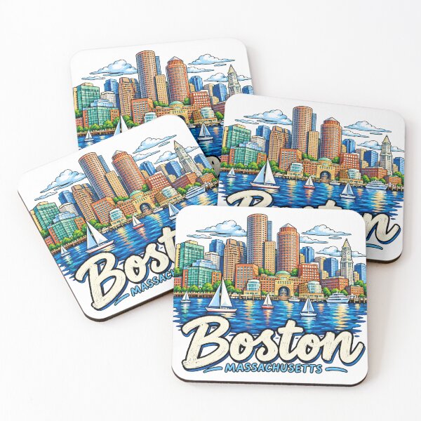 Item preview, Hand Drawn Boston Massachusetts Travel Souvenir Landmark Gift designed and sold by MichaeIRellov.
