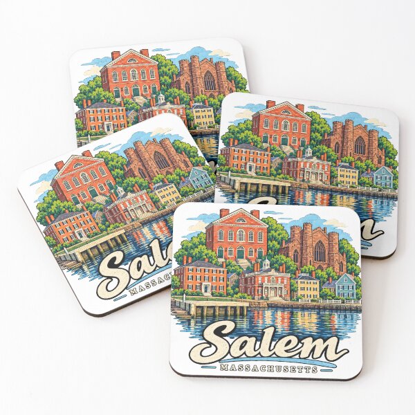 Item preview, Hand Drawn Salem Massachusetts Travel Souvenir Landmark Gift designed and sold by MichaeIRellov.