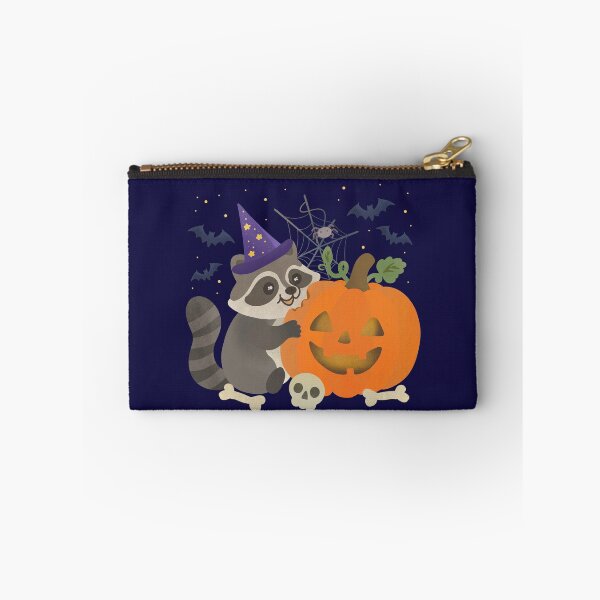 Item preview, Raccoon eating Pumpkin Halloween Illustration  designed and sold by FandomizedRose.