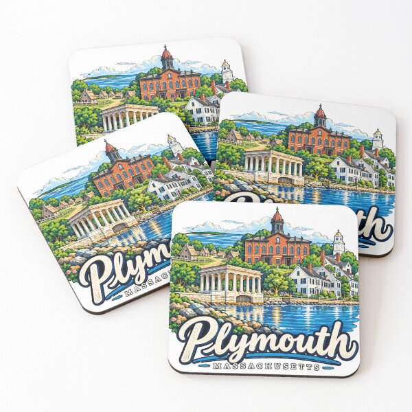 Item preview, Hand Drawn Plymouth Massachusetts Travel Souvenir Landmark Gift designed and sold by MichaeIRellov.