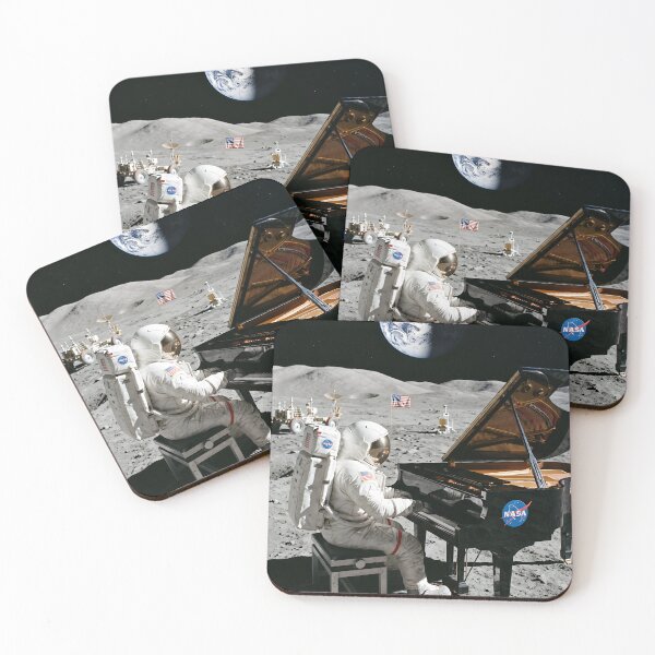 Item preview, NASA astronaut playing grand piano on the moon  designed and sold by WiseBow.
