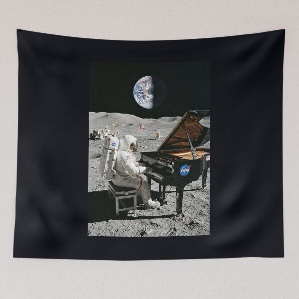 Item preview, NASA astronaut playing grand piano on the moon  designed and sold by WiseBow.