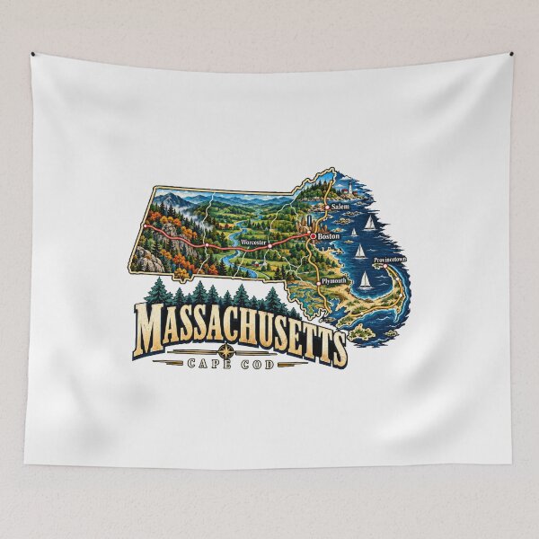 Item preview, Vintage Massachusetts Travel Souvenir Landmark Gift designed and sold by MichaeIRellov.