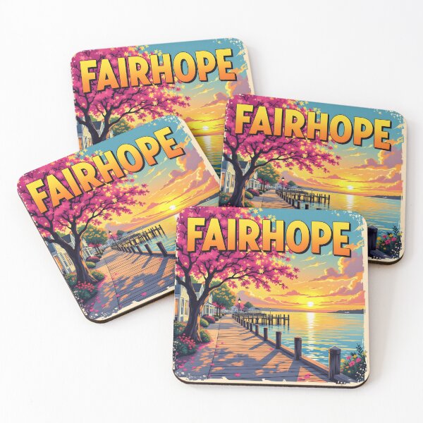 Item preview, Fairhope Alabama – Vintage Bay Sunset Travel Poster designed and sold by LSVart.