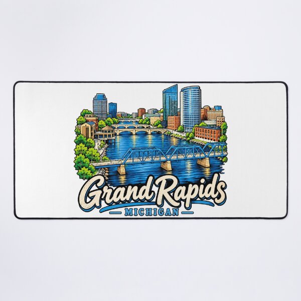 Item preview, Hand Drawn Grand Rapids Michigan Travel Souvenir Landmark Gift designed and sold by MichaeIRellov.