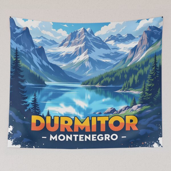 Item preview, Durmitor Montenegro – Vintage Mountain Lake Travel Poster designed and sold by LSVart.
