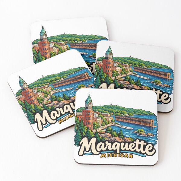 Item preview, Hand Drawn Marquette Michigan Travel Souvenir Landmark Gift designed and sold by MichaeIRellov.
