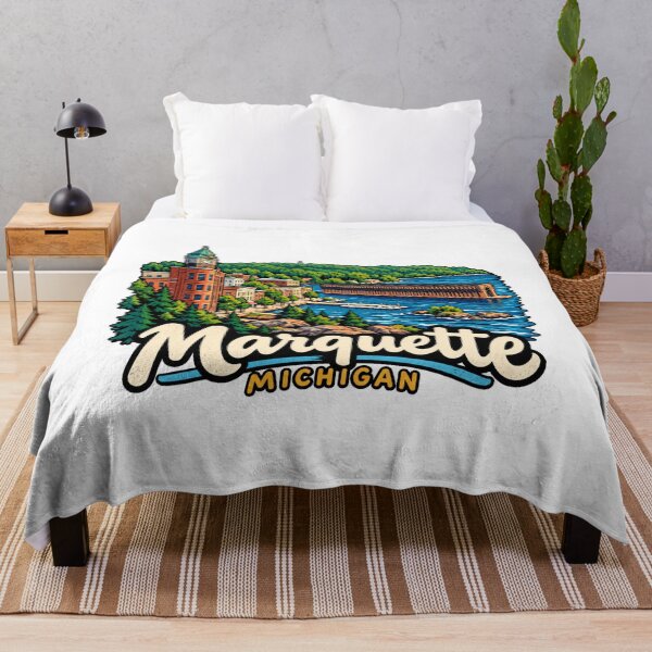 Item preview, Hand Drawn Marquette Michigan Travel Souvenir Landmark Gift designed and sold by MichaeIRellov.