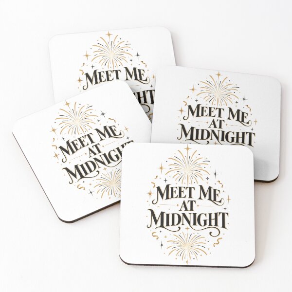 Item preview, Meet Me At Midnight New Years Eve Fireworks Gold Typography Art designed and sold by Alaakadry800.