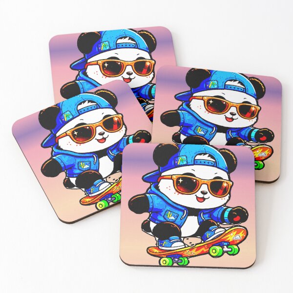 Item preview, Panda Skater Kawaii Funny Happy Panda Skateboarding T-Shirt designed and sold by AstronautMerch.