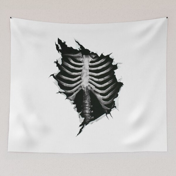 Item preview, Torn Shirt Skeleton Rib Cage Gothic Anatomy Design designed and sold by peterdesigns.
