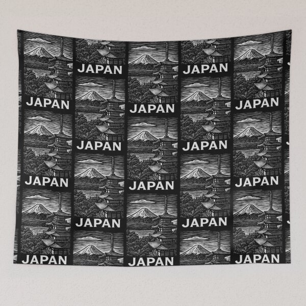 Item preview, Japan Linocut Style  designed and sold by Thistle-TShop.
