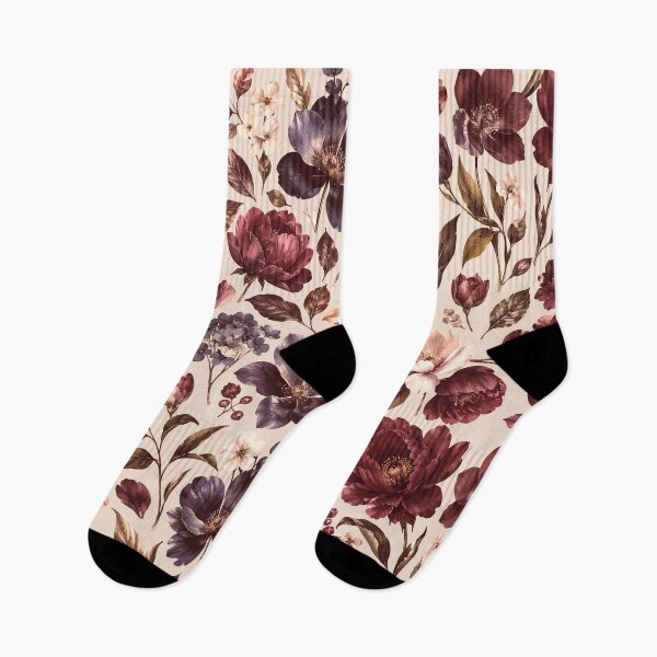 Item preview, Velvet Nocturne – Burgundy Peony & Plum Floral Pattern designed and sold by alijun.