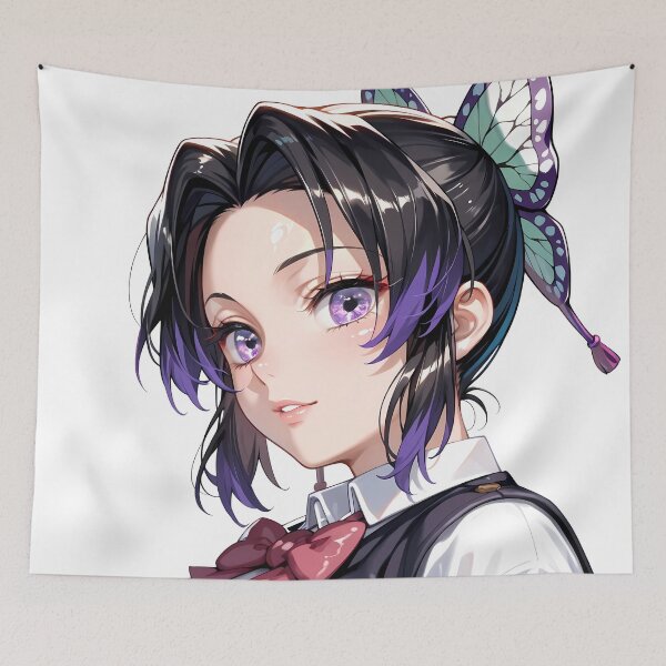 Item preview, Shinobu Kocho Demon Slayer Elegant Butterfly Portrait designed and sold by reinazenka.