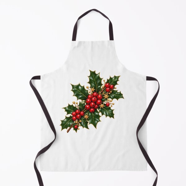 Item preview, Christmas Holly Leaves and Red Berries with Elegant Gold Accents designed and sold by Pixanova.