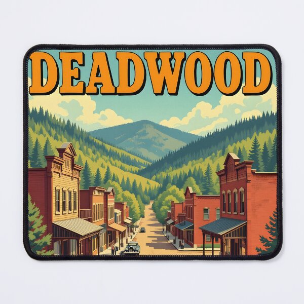 Item preview, Deadwood South Dakota – Vintage Western Town Travel Poster designed and sold by LSVart.