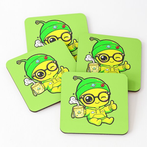 Item preview, Alien Cafe Kawaii Green Space T-Shirt Cute Funny Glasses designed and sold by AstronautMerch.