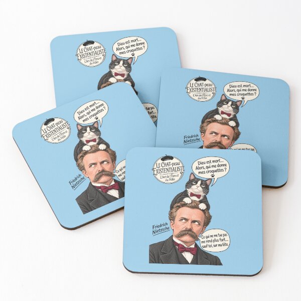 Item preview, Nietzsche and the Cat: Le Chat-peau Existentialiste – Funny Philosophy Cat Poster designed and sold by SammyMorry.