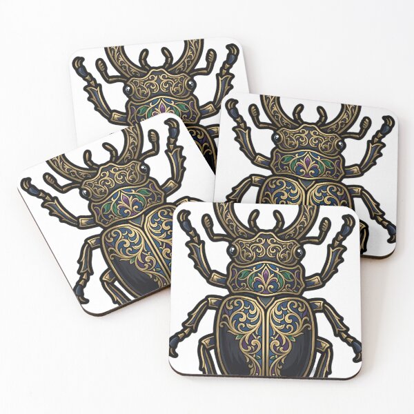 Item preview, Stag Beetle Emblem - Gothic Entomology Dark Academia Art designed and sold by IllumeInk.