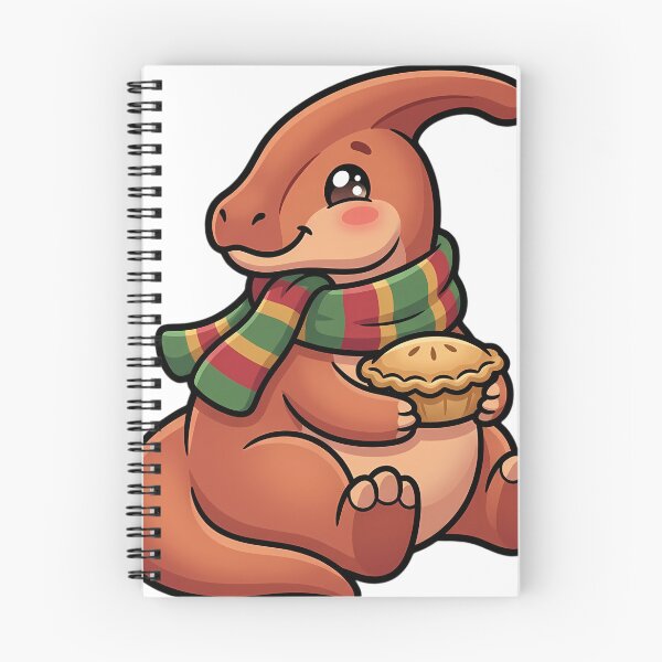 Item preview, Cute Christmas Parasaurolophus Holding a Mince Pie designed and sold by pumsquare.
