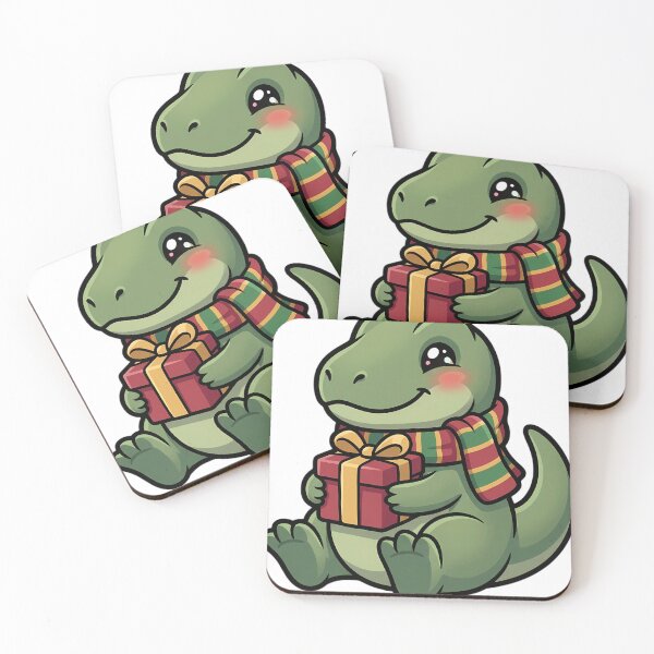 Item preview, Cute Christmas Velociraptor Hugging a Gift Box designed and sold by pumsquare.