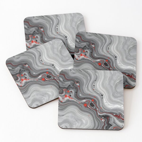Item preview, Red and Black Fluid Art Abstract Marble Texture designed and sold by ART BOND.