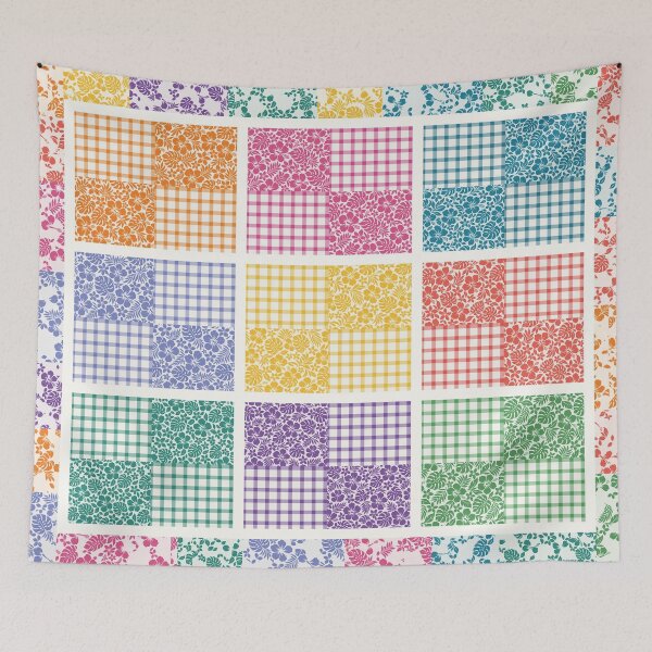Item preview, Palaka and Aloha Print Patchwork Quilt designed and sold by Small Kine Prints.