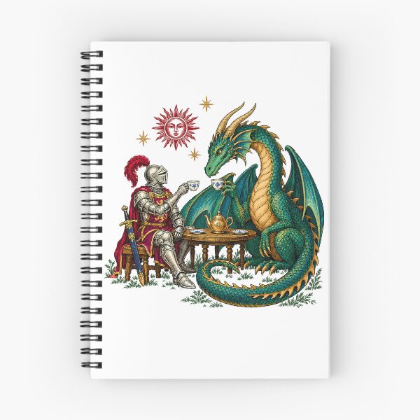 Item preview, Medieval Knight and Dragon Tea Time Fantasy designed and sold by gordonbwyashop.