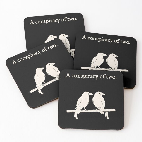Item preview, A Conspiracy of Two Crows – Funny Raven Minimalist Line Art designed and sold by LexaArtworks.