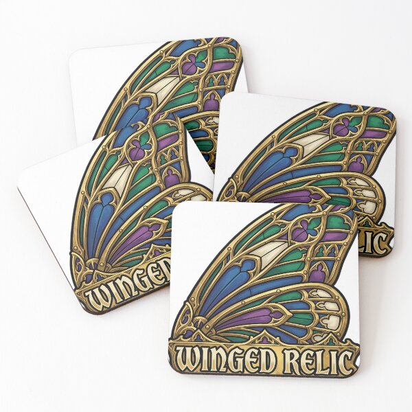 Item preview, Winged Relic Emblem - Stained Glass Moth Wing Gothic Art designed and sold by IllumeInk.