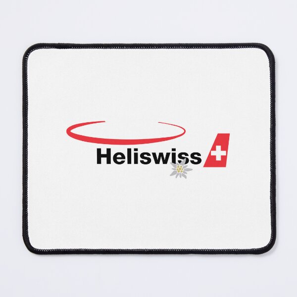 Item preview, Heliswiss Logo with Red Rotor Swoosh Swiss Cross Tail and Edelweiss Flower designed and sold by Emoorystyle.