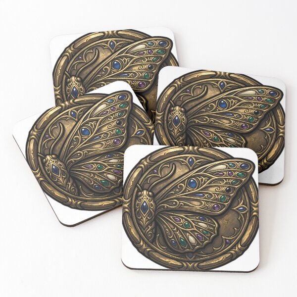 Item preview, Moth Wing Medallion Emblem - Gothic Entomology Dark Academia Art designed and sold by IllumeInk.