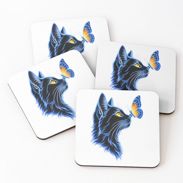 Item preview, Black Cat With Butterfly designed and sold by DariaDoodleArt.