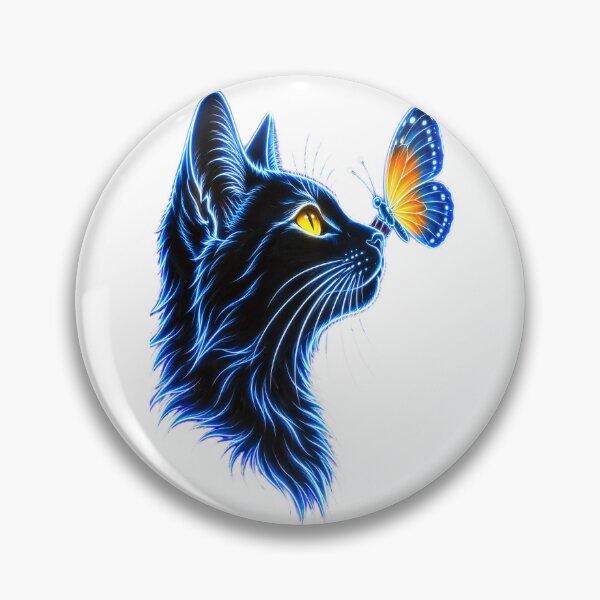 Item preview, Black Cat With Butterfly designed and sold by DariaDoodleArt.