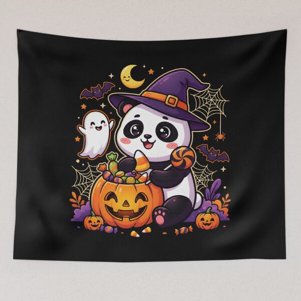 Item preview, Cute Witch Panda Halloween Pumpkin Candy designed and sold by Gescosper.