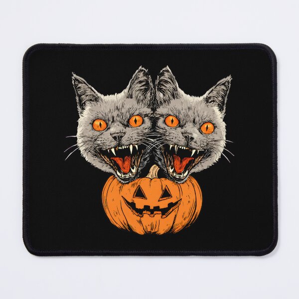 Item preview, Spooky Two-Headed Cat Halloween Pumpkin Art designed and sold by GiaoCalonas.