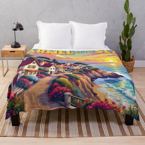 Item preview, Carmel-by-the-Sea California – Vintage Coastal Sunset Travel Poster designed and sold by LSVart.