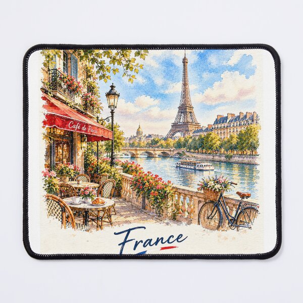 Item preview, France Watercolor Paris – Eiffel Tower & Seine River designed and sold by TeikunShop.