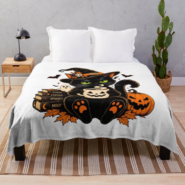Item preview, Witch Cat Pumpkin Coffee Halloween Art designed and sold by GiaoCalonas.