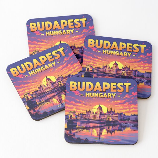 Item preview, Budapest Hungary – Vintage Parliament Sunset Travel Poster designed and sold by LSVart.