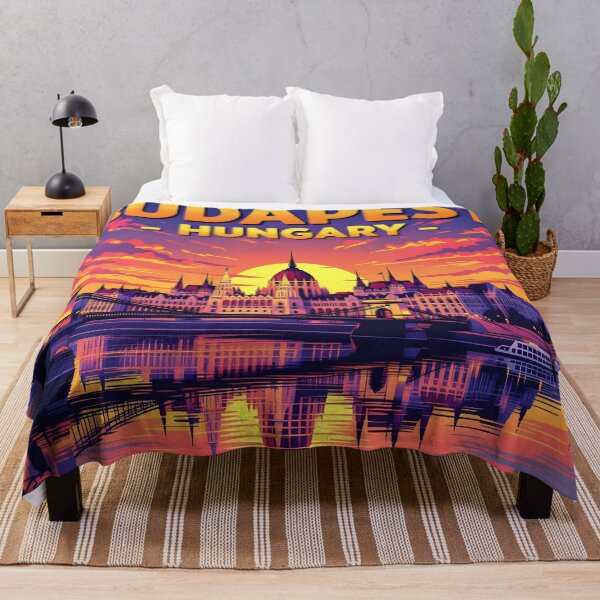 Item preview, Budapest Hungary – Vintage Parliament Sunset Travel Poster designed and sold by LSVart.
