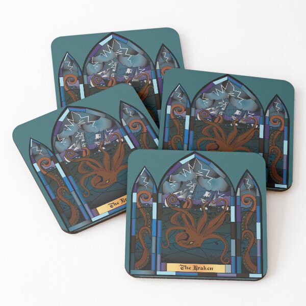 Item preview, Kraken Stain glass designed and sold by CraicinDesigns.