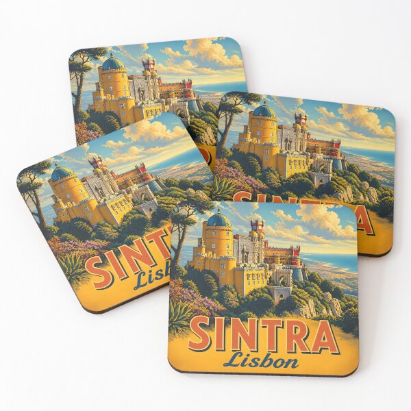 Item preview, Sintra Portugal – Vintage Hilltop Palace Travel Poster designed and sold by LSVart.